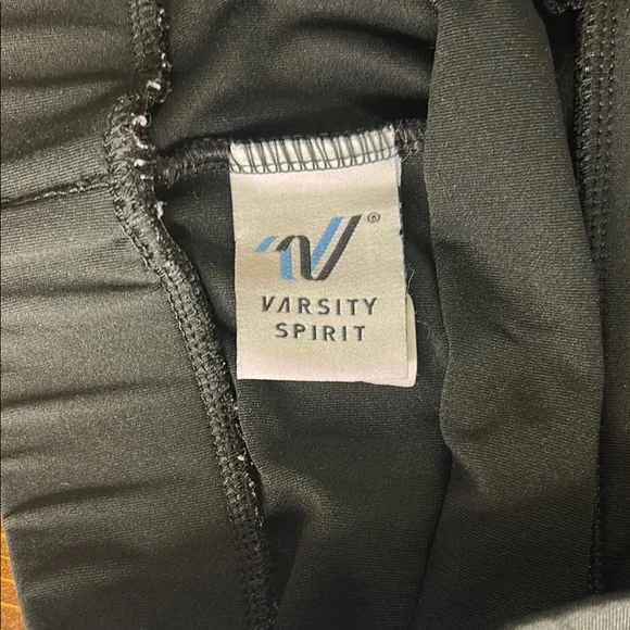 Women's Small Varsity Spirit Cheer Black Athletic Skirt With Shorts Built In - Picture 2 of 5